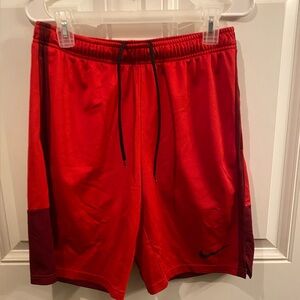 Nike Men's Red and Maroon Athletic Shorts
